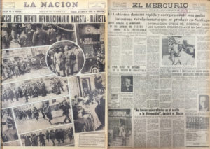 Portadas La Nacion y El Mercurio de Valparaiso